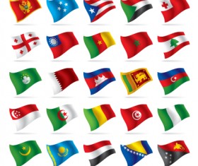 Different World Flags elements vector 04