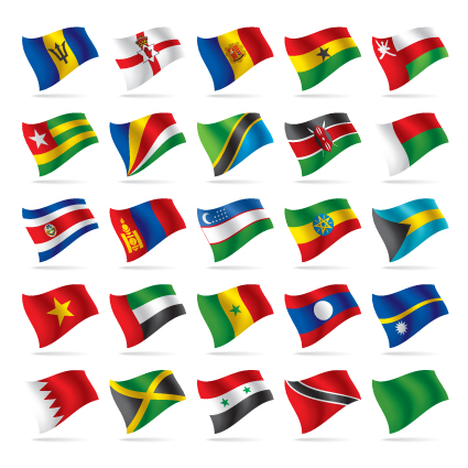 Different World Flags elements vector 05
