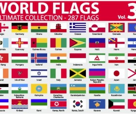 Various of World flags vector set 03 free download