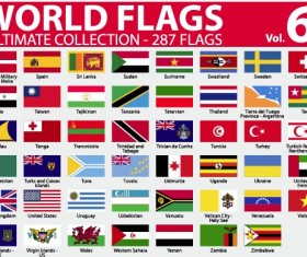 Various of World flags vector set 03