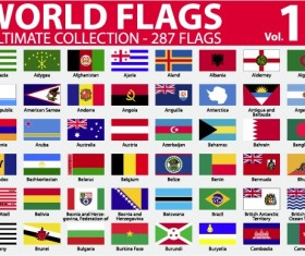 Various of World flags vector set 04