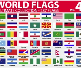 Various of World flags vector set 06
