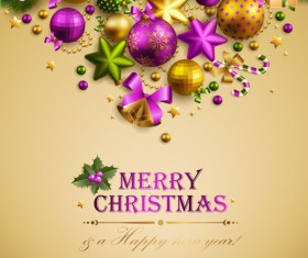 Different Xmas decorations vector material 02