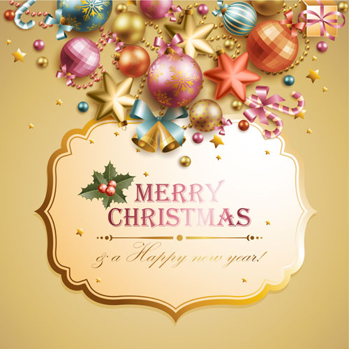 Different Xmas decorations vector material 03