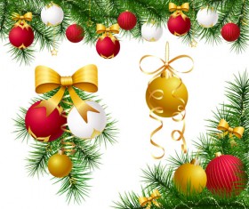 Different Xmas decorations vector material 04