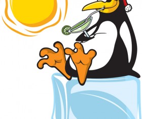 Funny penguins design elements vector 04