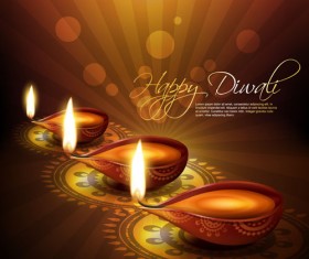 Burning candles vector background art 05