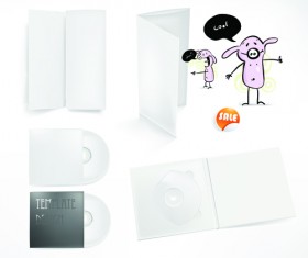 Set of White box DVD design vector graphics 01