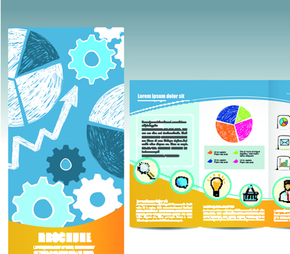 Set of business brochure cover vector 05