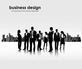 Different Business people vector background set 03