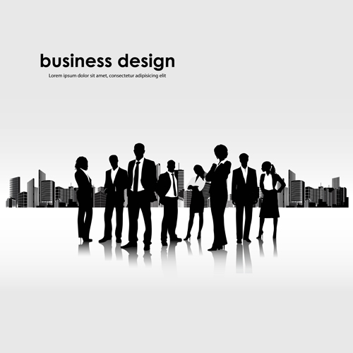 Different Business people vector background set 03