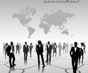 Different Business people vector background set 04