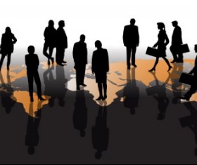 Different Business people vector background set 05