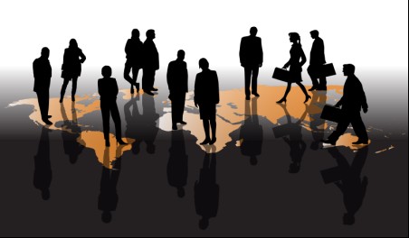 Different Business people vector background set 05