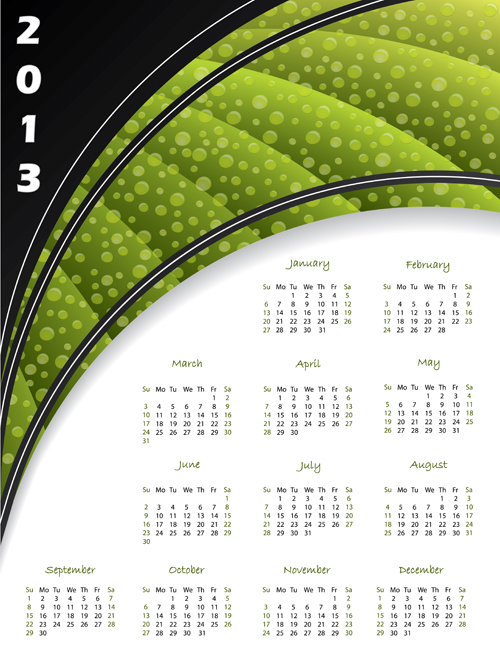 Fashion of 2013 calendars elements vector set 01