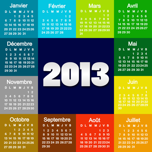 Fashion of 2013 calendars elements vector set 02