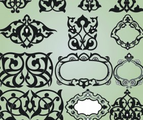 Vintage Calligraphic border frame and ornament vector set 11