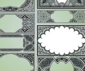 Vintage Calligraphic border frame and ornament vector set 12