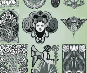 Vintage Calligraphic border frame and ornament vector set 13