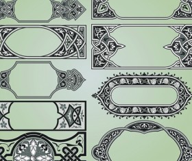 Vintage Calligraphic border frame and ornament vector set 14
