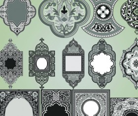 Vintage Calligraphic border frame and ornament vector set 15