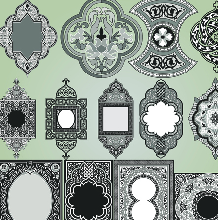 Vintage Calligraphic border frame and ornament vector set 15