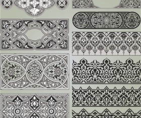 Vintage Calligraphic border frame and ornament vector set 16