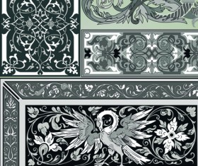 Vintage Calligraphic border frame and ornament vector set 02