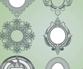 Vintage Calligraphic border frame and ornament vector set 03