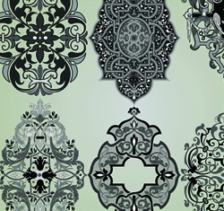 Vintage Calligraphic border frame and ornament vector set 04