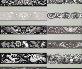 Vintage Calligraphic border frame and ornament vector set 06