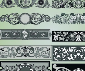 Vintage Calligraphic border frame and ornament vector set 07