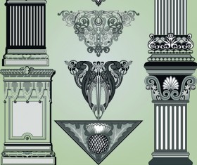 Vintage Calligraphic border frame and ornament vector set 08