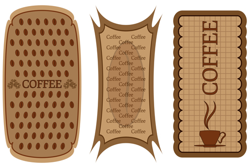 Different Coffee elements vector background set 01