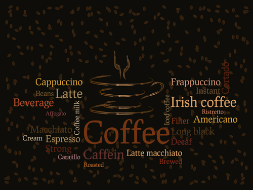 Different Coffee elements vector background set 03
