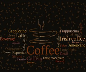 Different Coffee elements vector background set 04