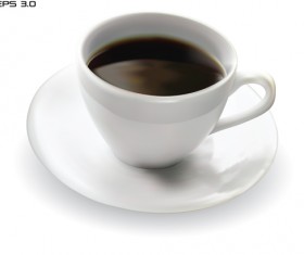 Set of Cup with coffee design vector 01