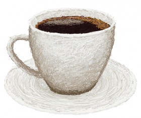 Set of Cup with coffee design vector 02