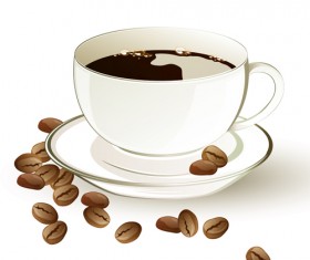 Set of Cup with coffee design vector 03