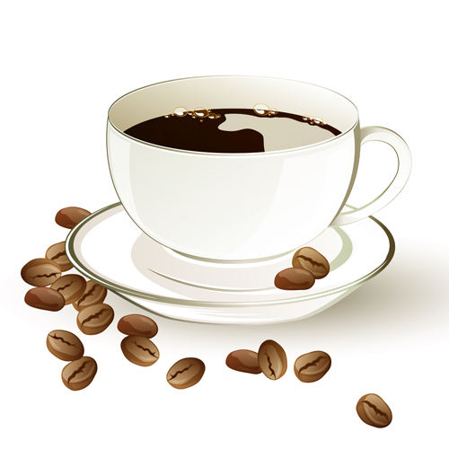 Download Set of Cup with coffee design vector 03 free download