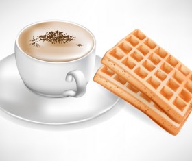 Set of Cup with coffee design vector 04