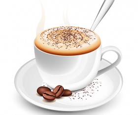 Set of Cup with coffee design vector 05