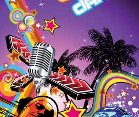 Disco party Flyer cover design vector 03