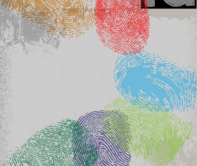 Colored Finger-prints elements vector set 01