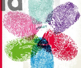 Colored Finger-prints elements vector set 02