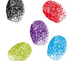 Colored Finger-prints elements vector set 03