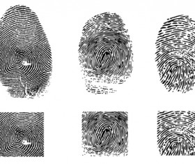 Colored Finger-prints elements vector set 04