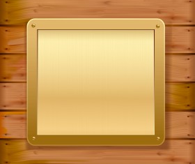 Set of wooden background with frames vector 04