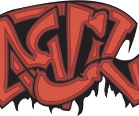 Funny graffiti alphabet design vector 07