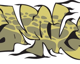 Funny graffiti alphabet design vector 10